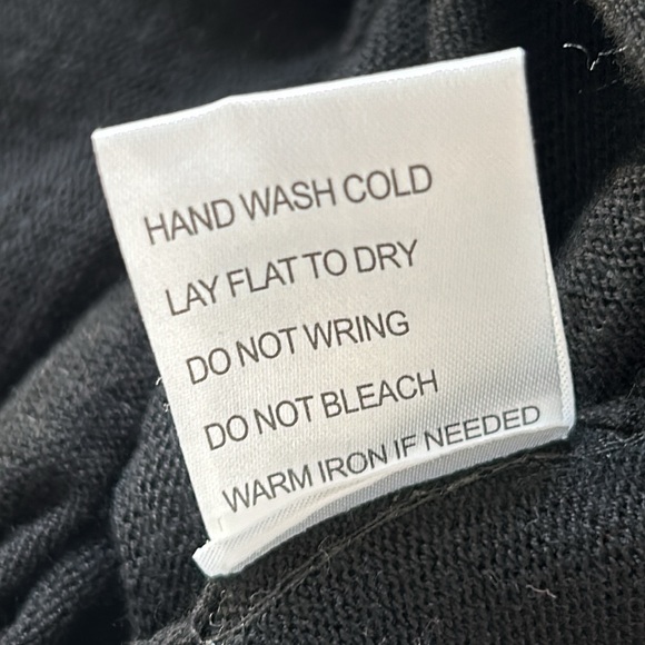 Belldini Sequined Striped Cowl-Neck Knit Poncho Style Sweater Black - Picture 9 of 10